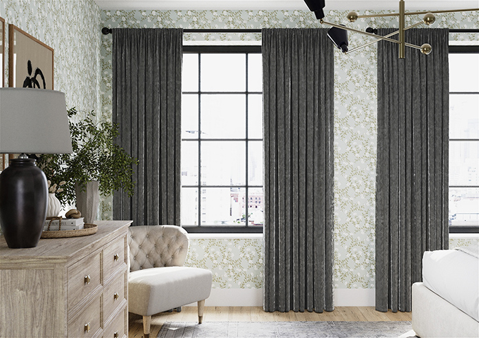 Crushed Velvet, Steel - Made to Measure Curtains - Image 3